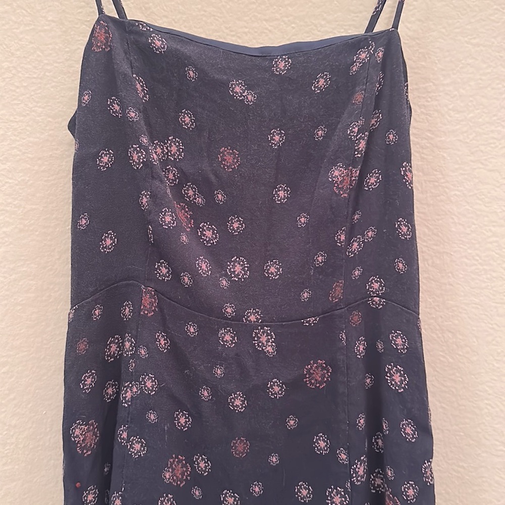 Cute Blue Mini Dress with Lilac Flowers - Picture 5 of 7
